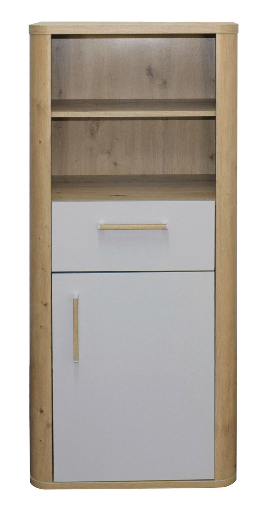 BEISTELLREGAL  - Schwarz/Eiche Artisan, Basics, Holzwerkstoff/Kunststoff (55/128/41cm)