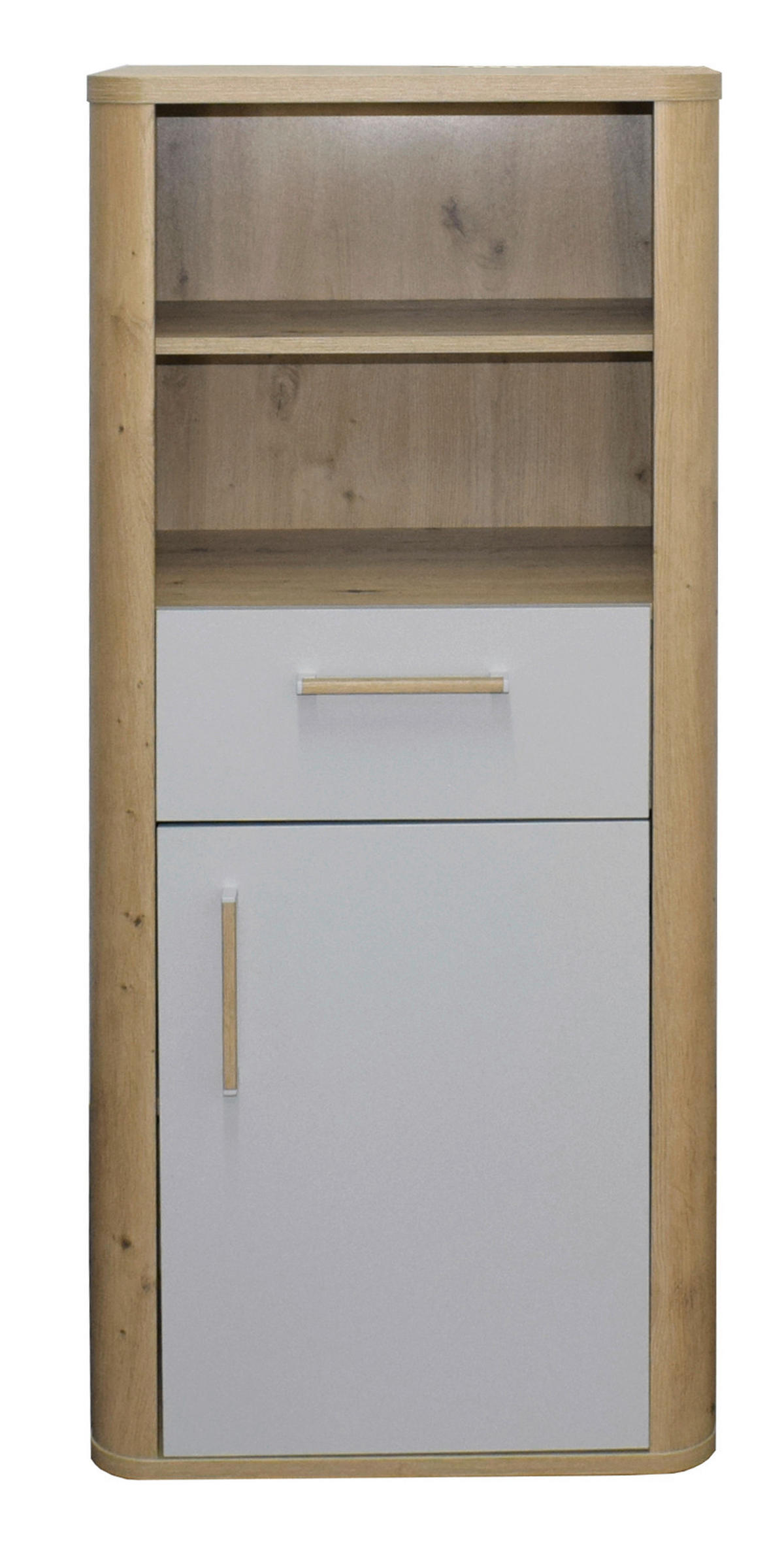 BEISTELLREGAL Lilly Grau, Eiche Artisan  - Schwarz/Eiche Artisan, Basics, Holzwerkstoff/Kunststoff (55/128/41cm)