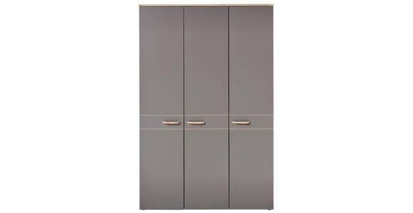 DREHTÜRENSCHRANK 3-türig Grau, Eichefarben  - Eichefarben/Grau, Design, Holz/Holzwerkstoff (136/210/61cm) - Venda
