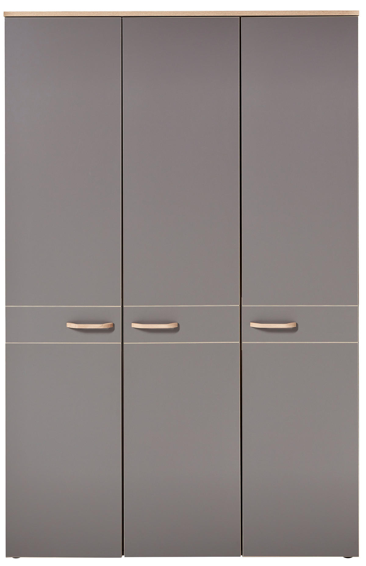 DREHTÜRENSCHRANK 3-türig Grau, Eichefarben  - Eichefarben/Grau, Design, Holz/Holzwerkstoff (136/210/61cm) - Venda