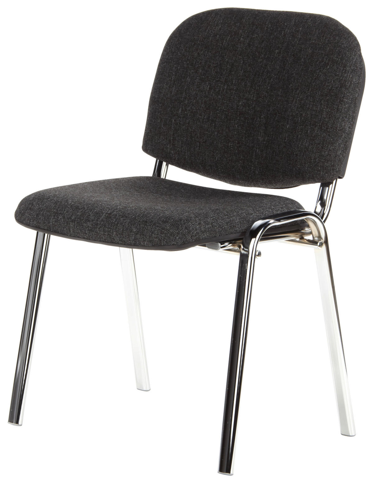 BESUCHERSTUHL Anthrazit, Chromfarben  - Chromfarben/Anthrazit, Basics, Textil/Metall (58/84/41cm) - MID.YOU