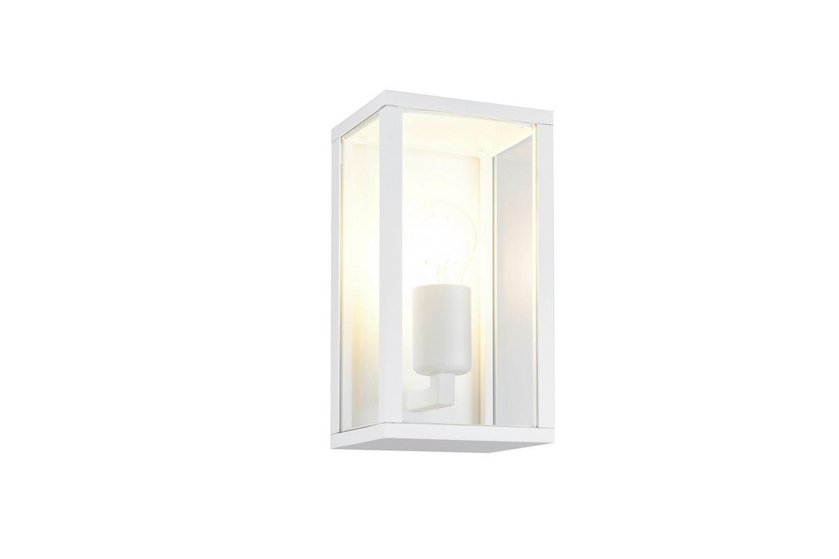 VÄGGLAMPA FÖR UTOMHUS - klar/vit, Basics, metall/glas (14/14/26cm) - Trio Leuchten