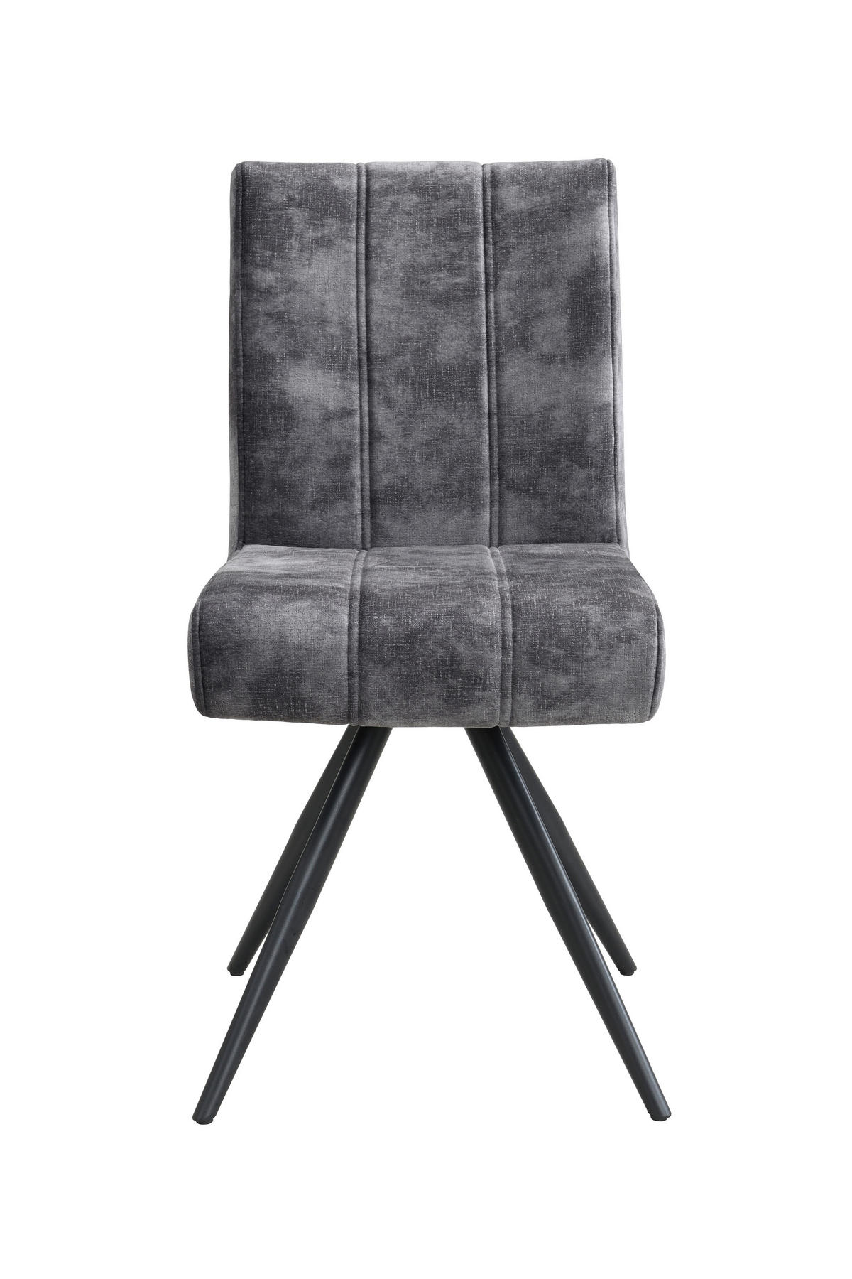 STUHL-SET 4 Stück erweiterbar, Sitzfläche 360° drehbar Samt, Mikrofaser  Anthrazit  - Anthrazit/Schwarz, MODERN, Textil/Metall (44/89/67cm) - P & B