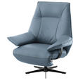RELAXSESSEL in Leder Blau  - Blau/Beige, Design, Leder/Metall (92/79/82cm) - Dieter Knoll