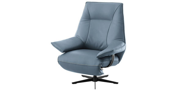 RELAXSESSEL in Leder Blau  - Blau/Beige, Design, Leder/Metall (92/79/82cm) - Dieter Knoll