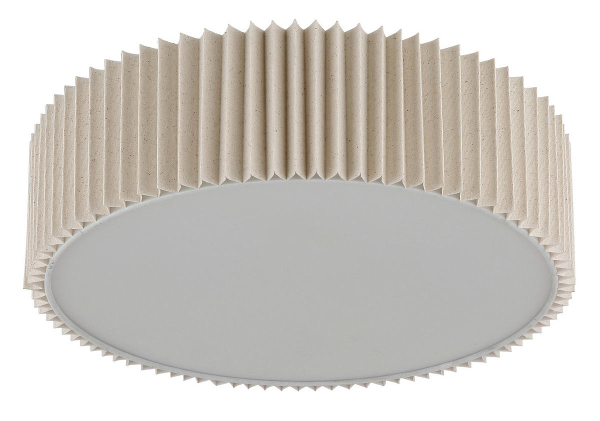 TAKLAMPA PAGE 43/13 cm  - vit/naturfärgad, Klassisk, metall/textil (43/13cm) - Globo