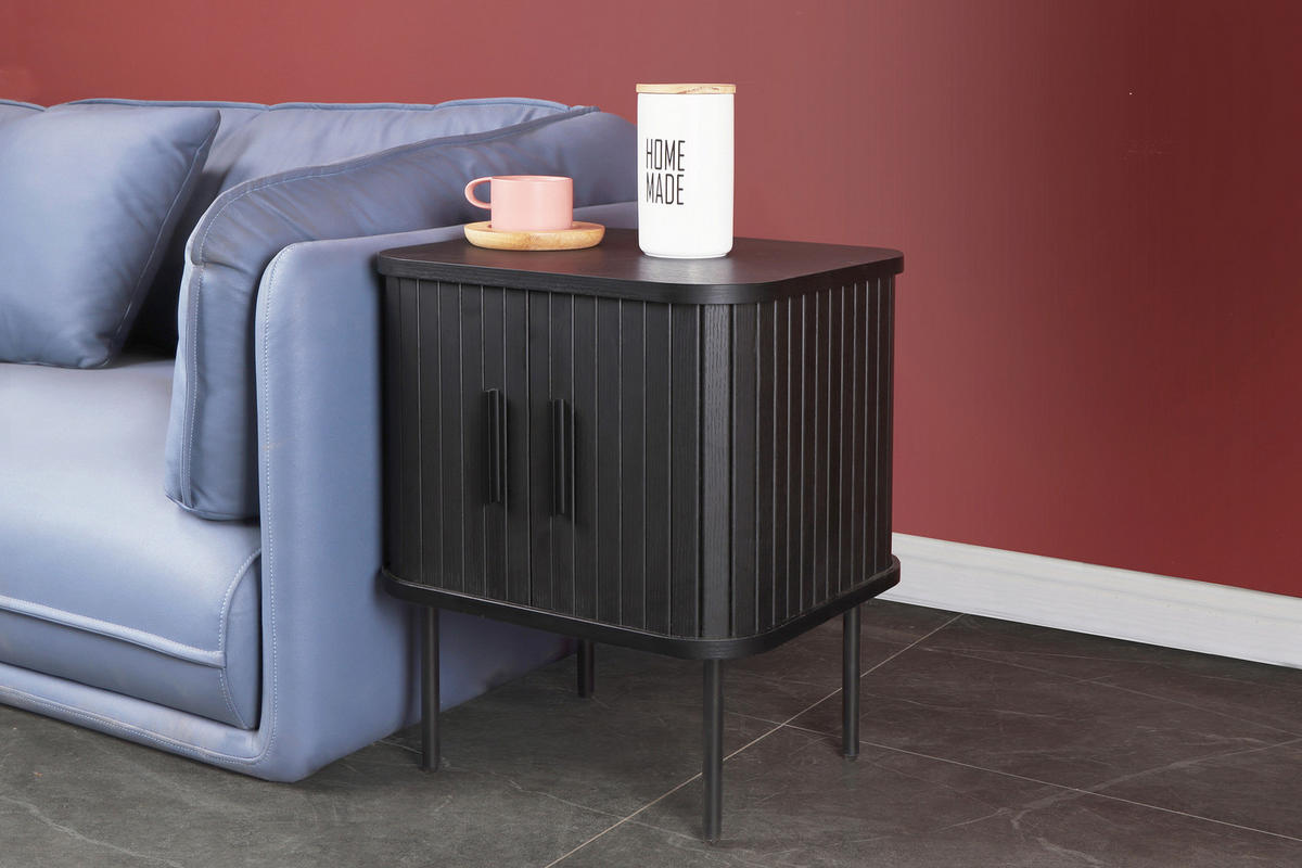 NACHTTISCH 45/55/40 cm  - Schwarz, Design, Holzwerkstoff/Metall (45/55/40cm) - Livetastic