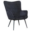 OHRENSESSEL Samt Schwarz    - Schwarz, MODERN, Textil/Metall (72/97/80cm) - MID.YOU