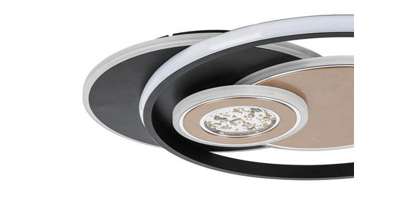 LED-DECKENLEUCHTE 49,5/42/6 cm   - Goldfarben/Schwarz, Design, Kunststoff/Metall (49,5/42/6cm) - Novel