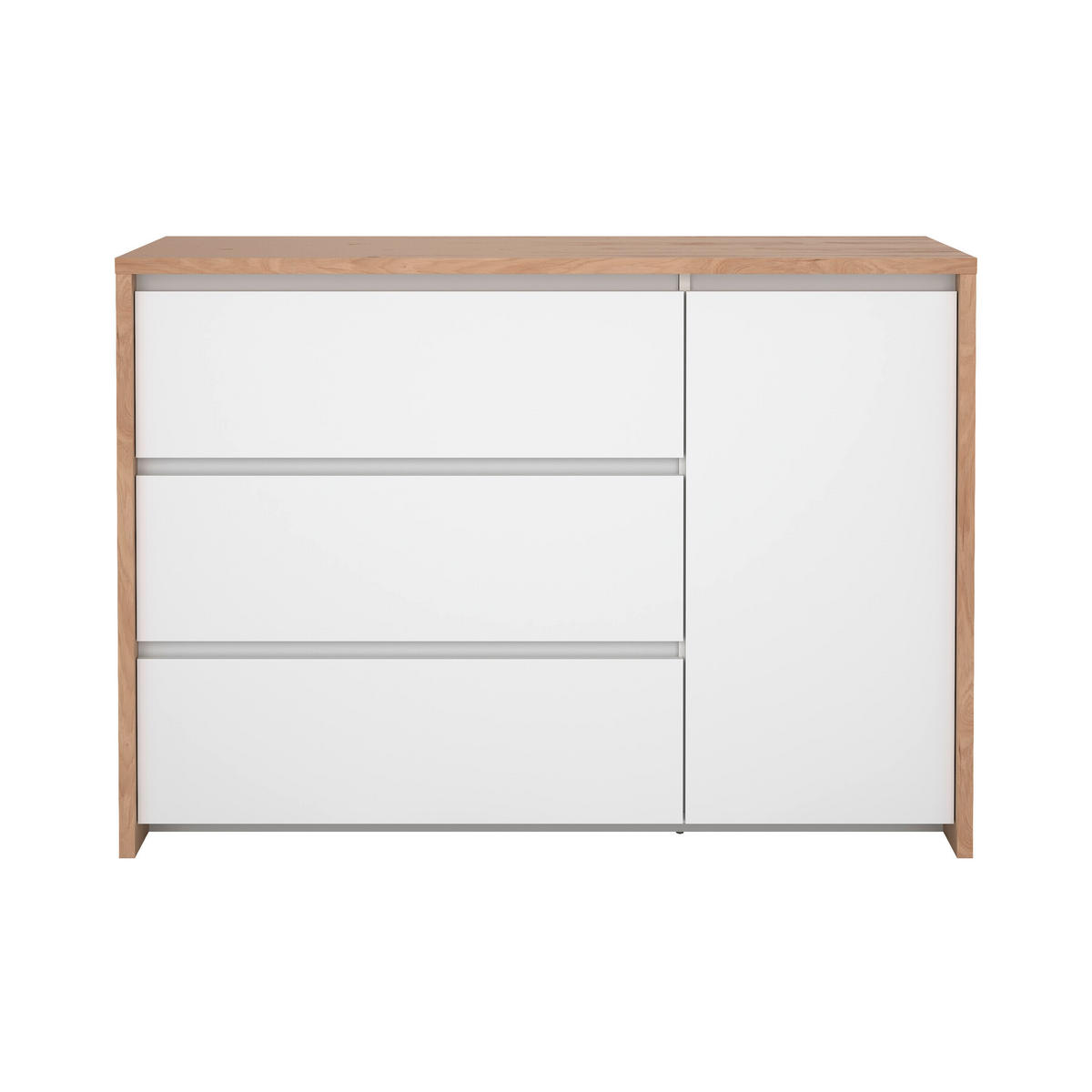 KOMMODE  in 119/84/48 cm  - Eichefarben/Weiß, KONVENTIONELL, Holzwerkstoff (119/84/48cm) - Boxxx