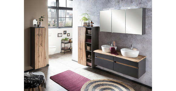 MIDISCHRANK 30/130/35 cm  - Silberfarben/Eiche Wotan, Natur, Holzwerkstoff/Kunststoff (30/130/35cm) - Xora