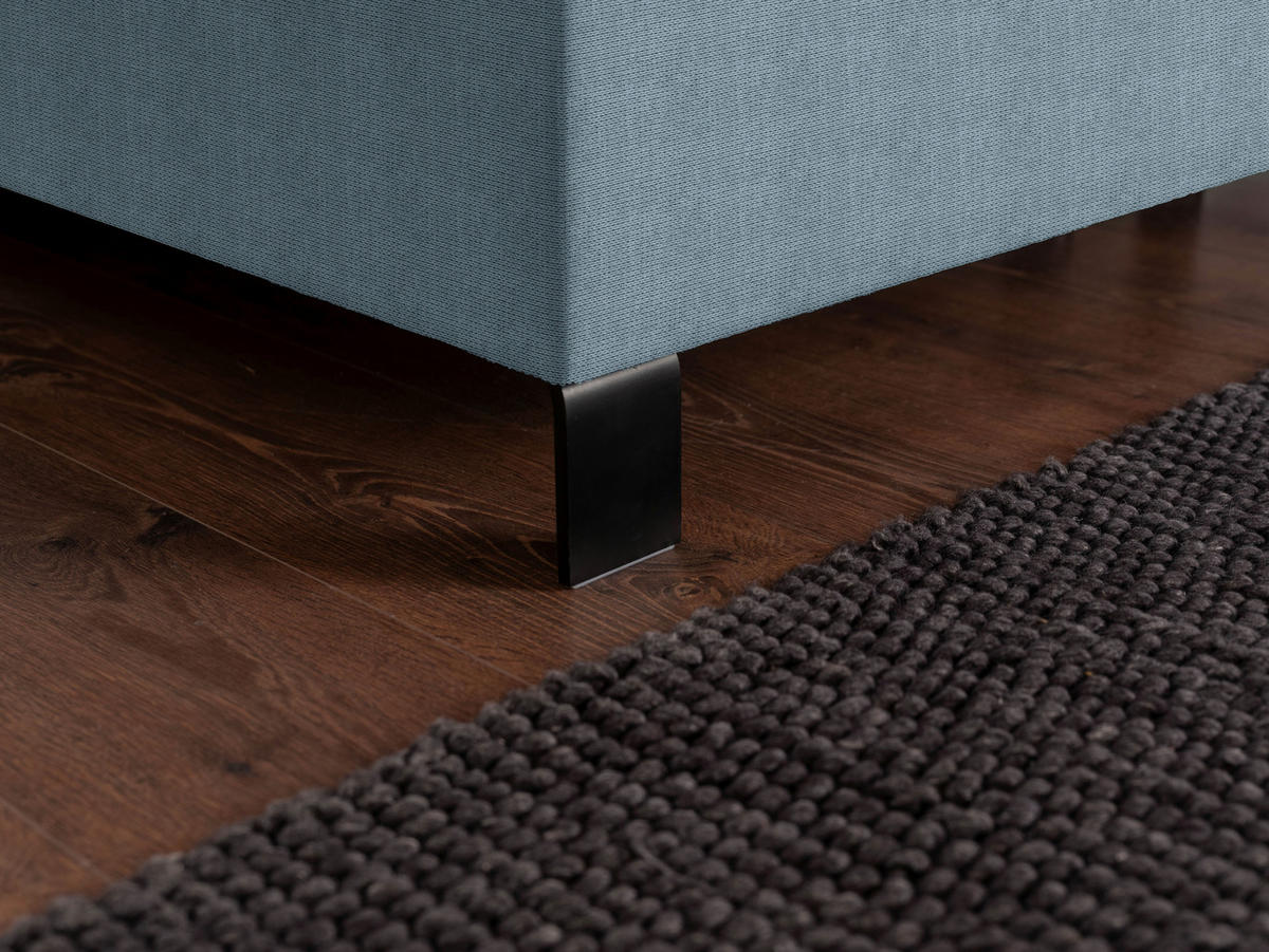 BOXSPRINGBETT 180/220 cm  in Blaugrau  - Blaugrau/Schwarz, Konventionell, Textil/Metall (180/220cm) - Esposa