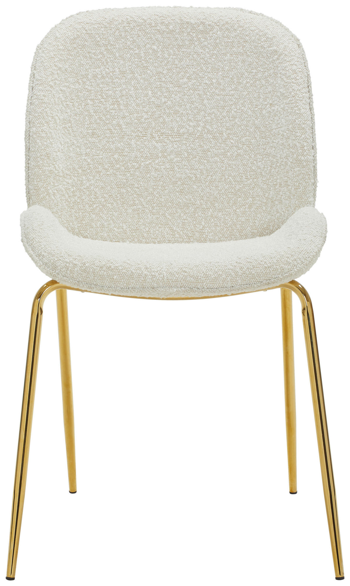 STUHL  in Eisen Webstoff  - Weiss/Goldfarben, Trend, Holz/Textil (46/86/60cm) - P & B