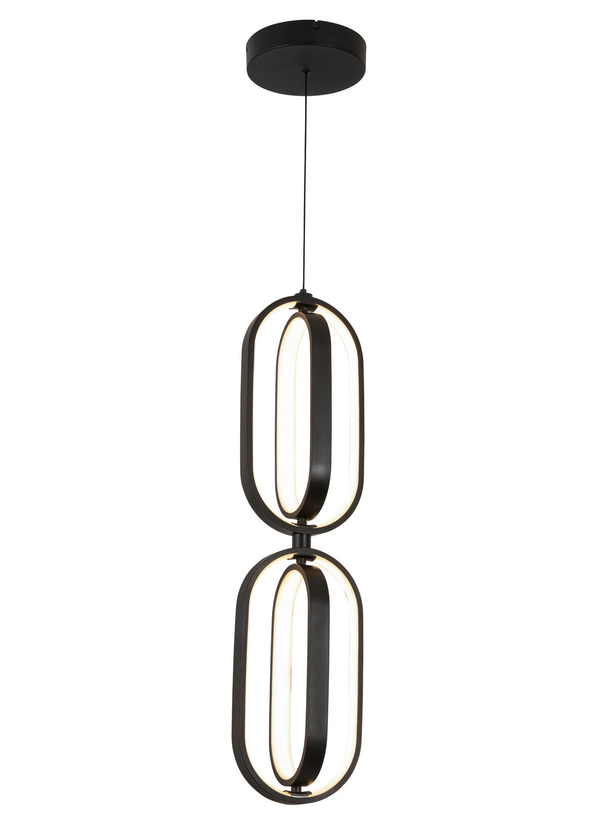 ZÁVESNÉ LED SVIETIDLO, 21/200 cm  - čierna, Design, kov/plast (21/200cm) - Novel