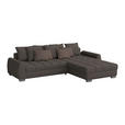 ECKSOFA Dunkelbraun Webstoff  - Taupe/Chromfarben, Design, Kunststoff/Textil (320/226cm) - Carryhome