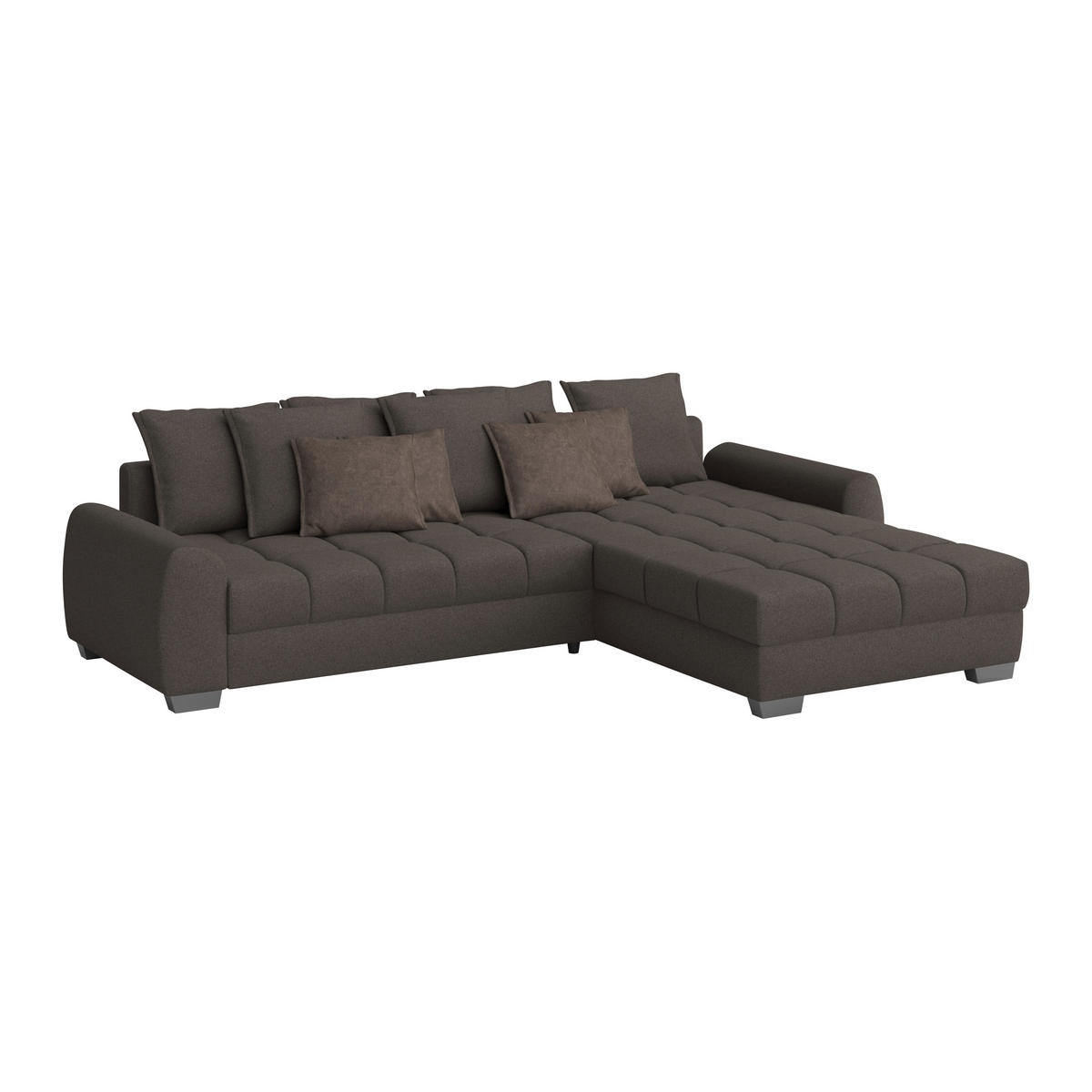 ECKSOFA in Webstoff Dunkelbraun  - Taupe/Chromfarben, Design, Kunststoff/Textil (320/226cm) - Carryhome
