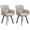 STUHL-SET Webstoff Schwarz, Taupe  - Taupe/Schwarz, MODERN, Textil/Metall (61/90/63cm) - MID.YOU