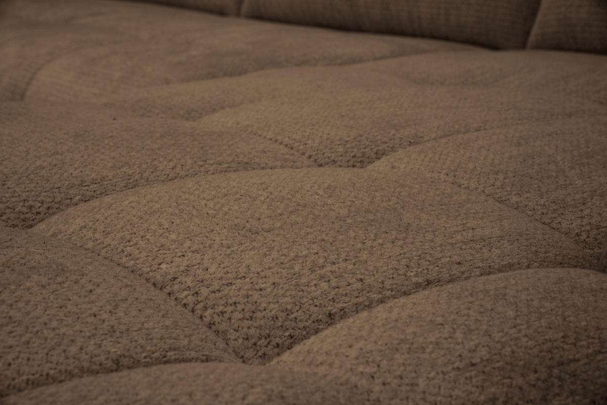 ECKSOFA Terracotta Chenille Armlehnenkissen, Rücken echt, Sitztiefenverstellung  - Terracotta/Schwarz, KONVENTIONELL, Textil/Metall (313/215cm) - Hom`in