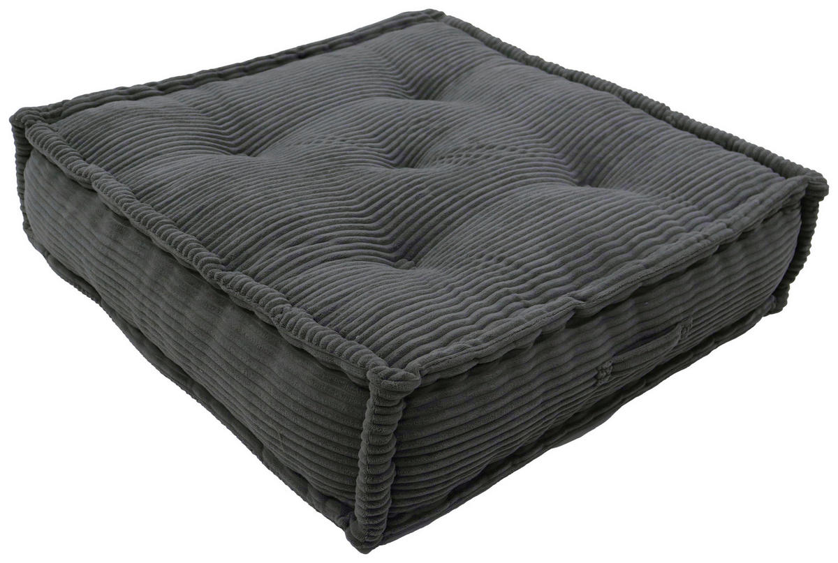 SOFAELEMENT in gerippt Grau  - Grau, Design, Textil (80/20/80cm) - P & B