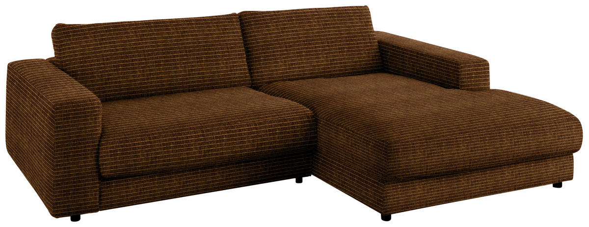 ECKSOFA in Chenille Messingfarben  270/190 cm  - Messingfarben/Schwarz, Design, Kunststoff/Textil (270/190cm) - Lomoco