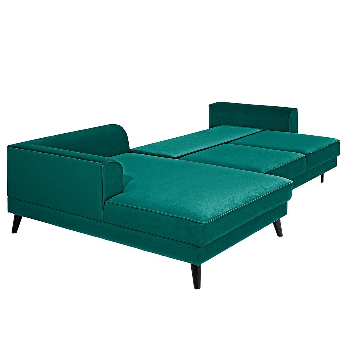 ECKSCHLAFSOFA  mit Typenauswahl, Bettkasten erhältlich, Stoffauswahl, seitenverkehrt erhältlich, Schlafen auf Sitzhöhe, Bettfunktion erhältlich, Rücken echt, Armteil links, Armteil rechts Samt, Velours Petrol  - Wengefarben/Petrol, MODERN, Holz/Textil (280/169cm) - Trendmanufaktur