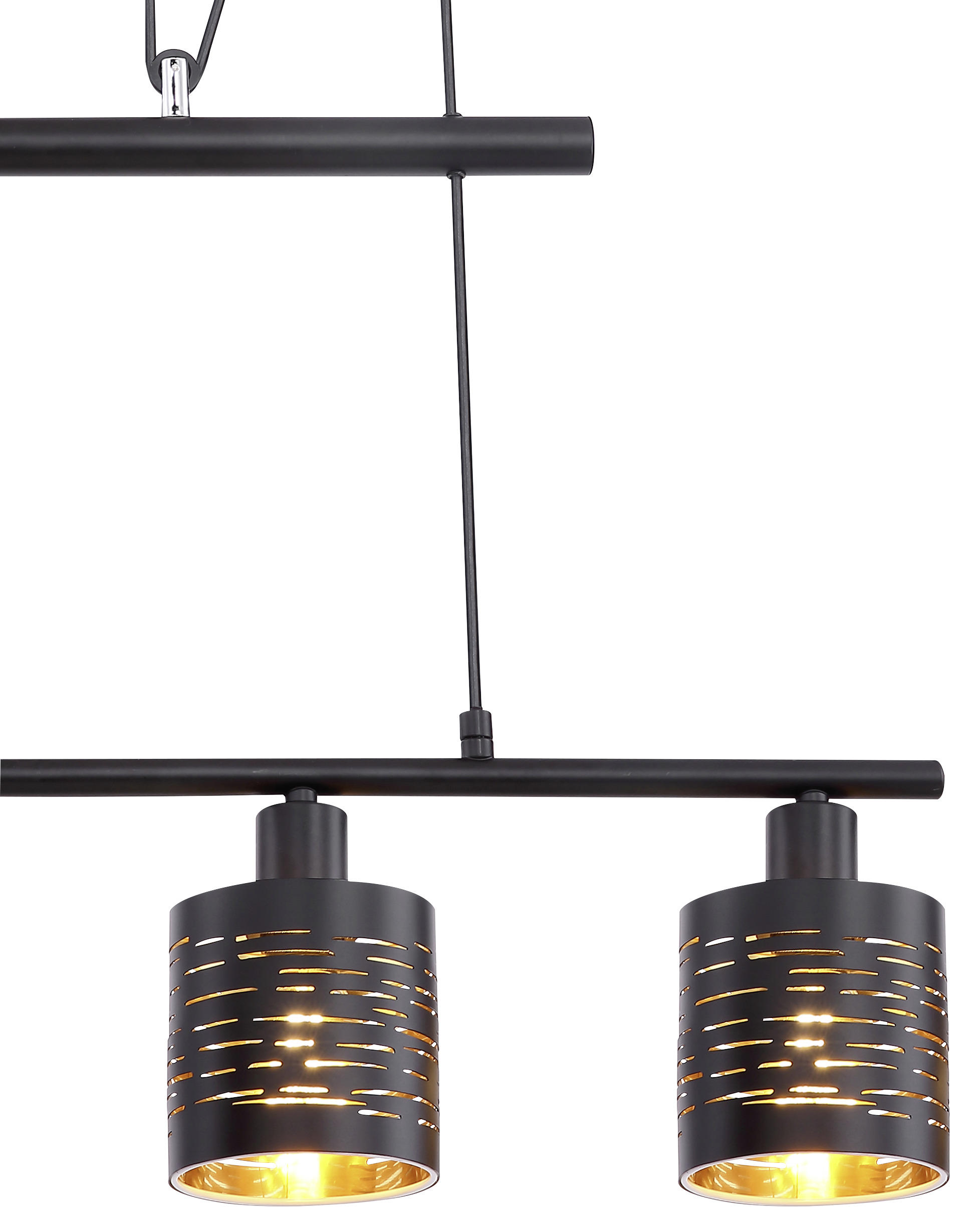 HÄNGELEUCHTE 70/10/180 cm   - Goldfarben/Schwarz, Design, Kunststoff/Metall (70/10/180cm) - Globo