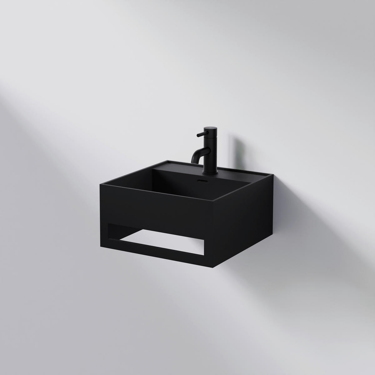 WASCHBECKEN 40/20/40 cm  - Schwarz, MODERN, Stein (40/20/40cm)