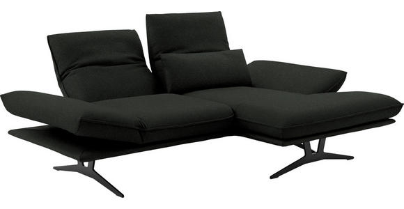 ECKSOFA in Echtleder Dunkelgrün 210/130 cm - Dunkelgrün/Schwarz, Design, Leder/Metall (210/130cm) - Dieter Knoll