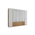 FALTTÜRENSCHRANK 300/236/58 cm 4-türig Weiß, Eiche Bianco  - Schieferfarben/Eiche Bianco, KONVENTIONELL, Glas/Holzwerkstoff (300/236/58cm) - Dieter Knoll