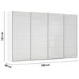 SCHWEBETÜRENSCHRANK 360/223/68 cm 4-türig Weiß Hochglanz, Weiß  - Weiß Hochglanz/Alufarben, Basics, Holzwerkstoff/Metall (360/223/68cm) - Novel