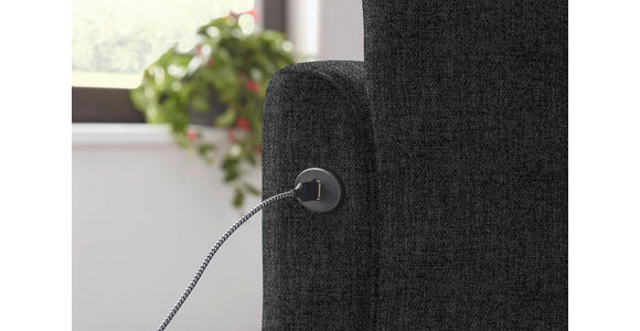 ECKSOFA in Flachgewebe Dunkelgrau 252/191 cm - Dunkelgrau/Schwarz, Design, Textil/Metall (252/191cm) - Dieter Knoll
