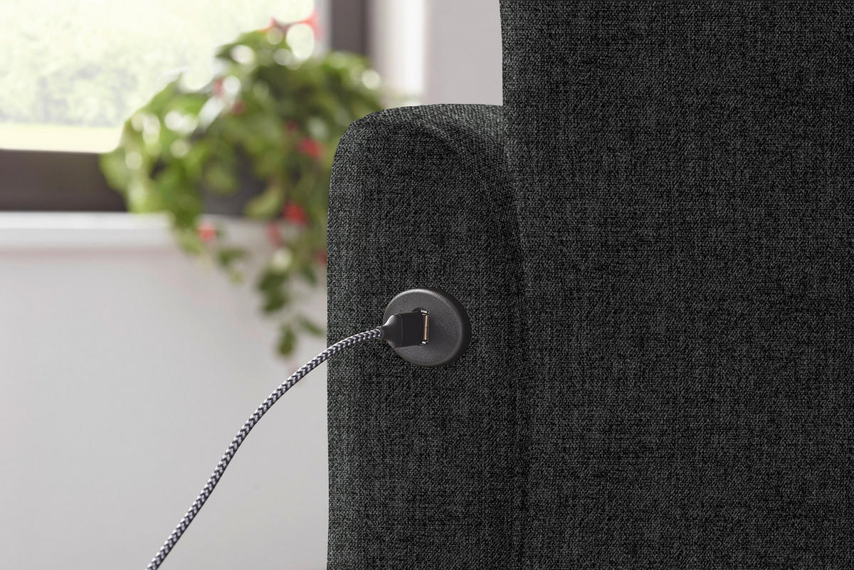 SAROKKANAPÉ textil sötétszürke  - fekete/sötétszürke, Design, textil/fém (252/191cm) - Dieter Knoll