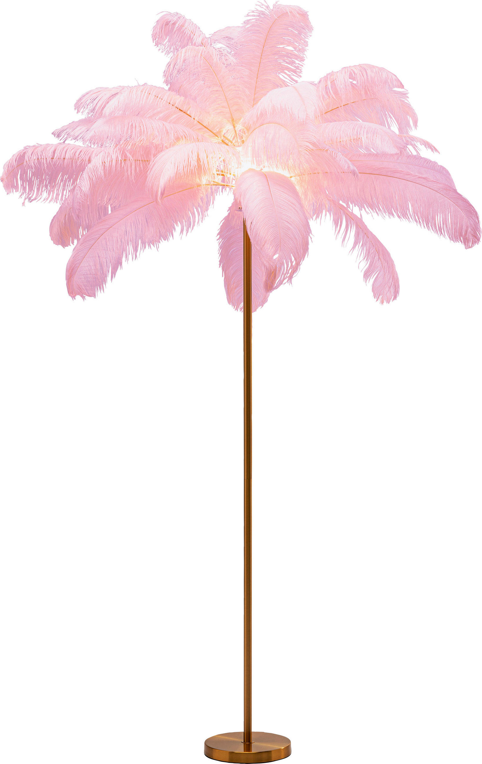 STEHLEUCHTE  65/165/65 cm   - Pink/Messingfarben, MODERN, Naturmaterialien/Metall (65/165/65cm) - Kare-Design