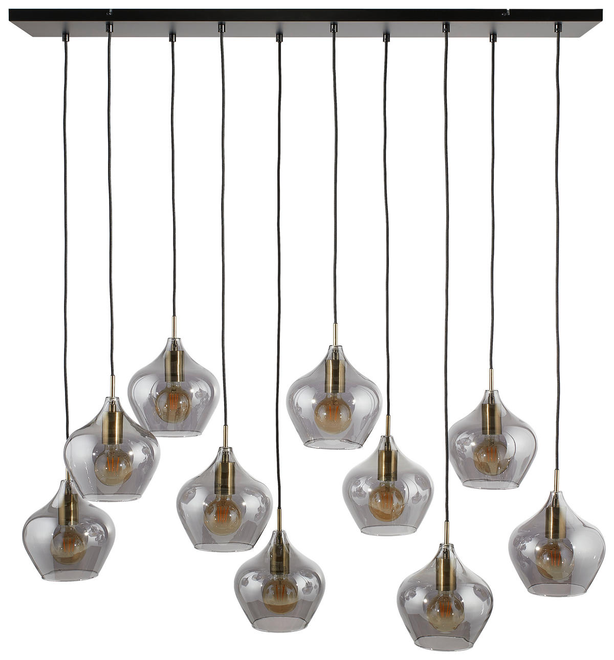 HÄNGELEUCHTE 124/60/35 cm   - Bronzefarben, Design, Glas (124/60/35cm) - Light & Living