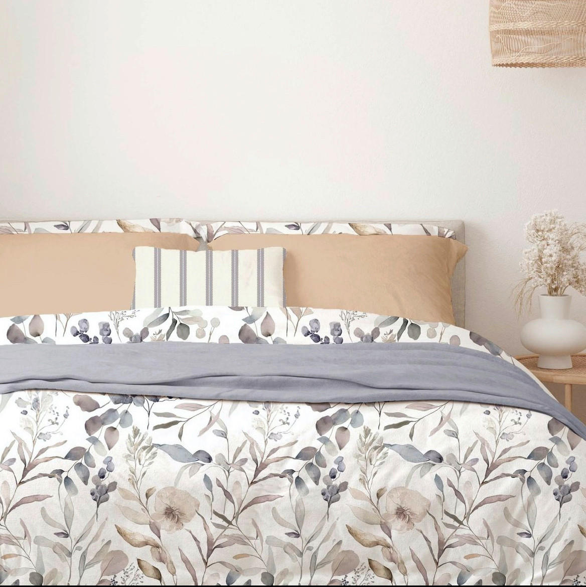 ÁGYNEMŰHUZAT-GARNITÚRA  - bézs/barna, Basics, textil (140/200cm)