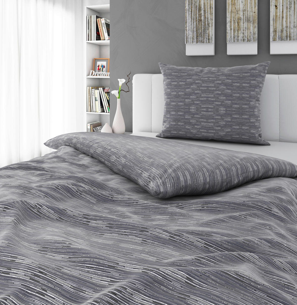 POSTELJINA 140/200 cm   - srebrne boje, Basics, tekstil (140/200cm) - Bio:Vio