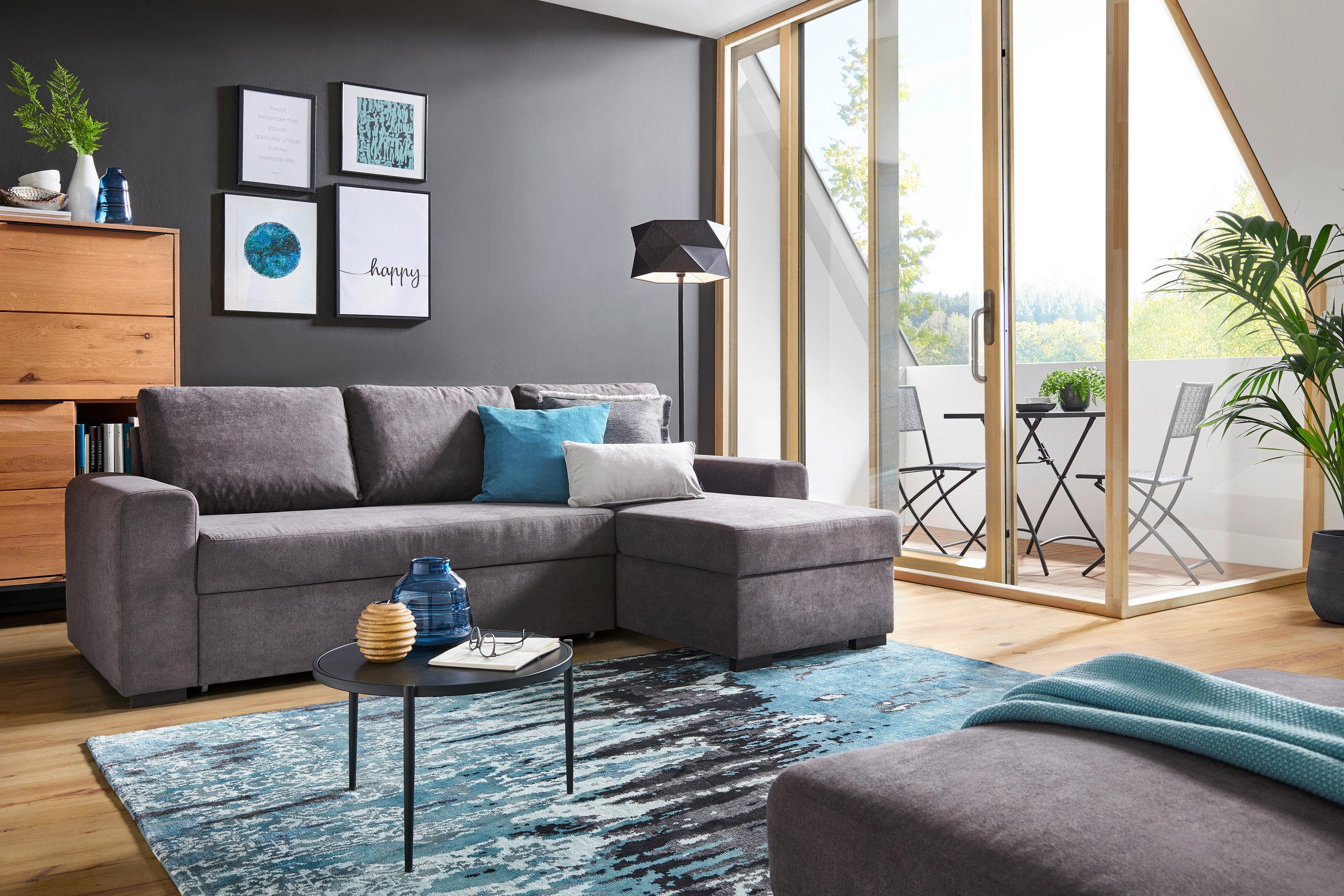HÖRNSOFFA i vävt tyg beige  - beige/svart, Design, textil (245/160cm) - Livetastic