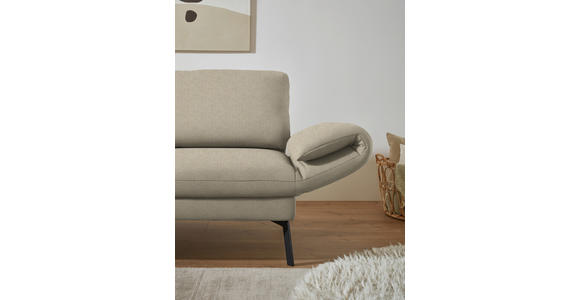 ECKSOFA  in Flachgewebe Beige  175-224/255-365 cm  - Beige/Schwarz, Design, Textil/Metall (175-224/255-365cm) - Dieter Knoll