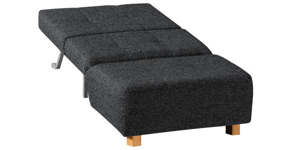 SCHLAFSESSEL Flachgewebe Dunkelgrau Fußauswahl, Stoffauswahl, Liegefunktion  - Dunkelgrau/Naturfarben, Design, Holz/Textil (85/92/102cm) - Novel