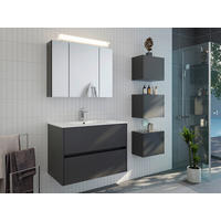 KOPALNICA  barve grafita  - bela/barve grafita, Basics, leseni material/keramika (80cm) - MID.YOU