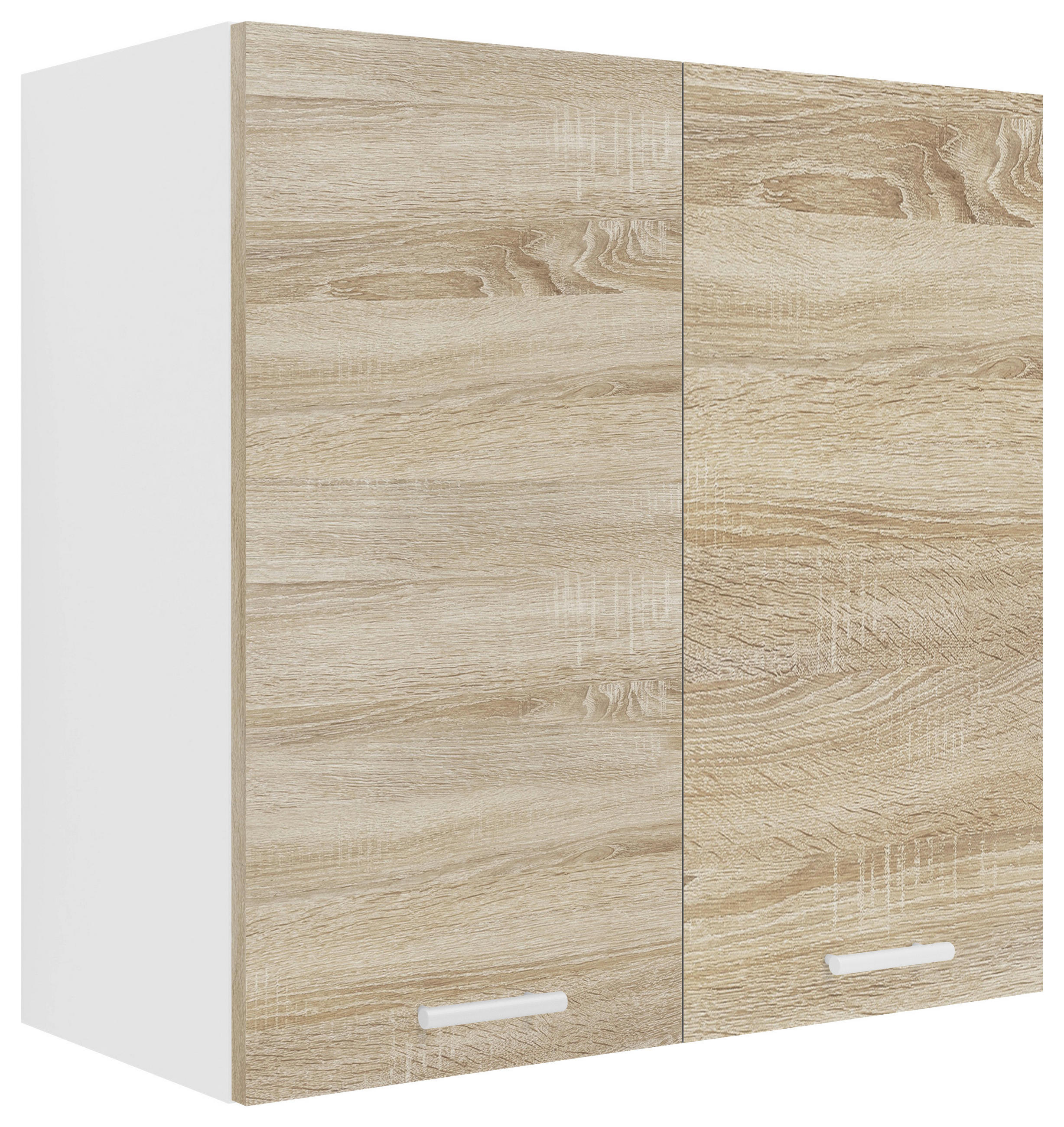 KÜCHENOBERSCHRANK 60/60/31 cm  in Weiß, Sonoma Eiche  - Alufarben/Weiß, KONVENTIONELL, Holzwerkstoff/Metall (60/60/31cm) - MID.YOU