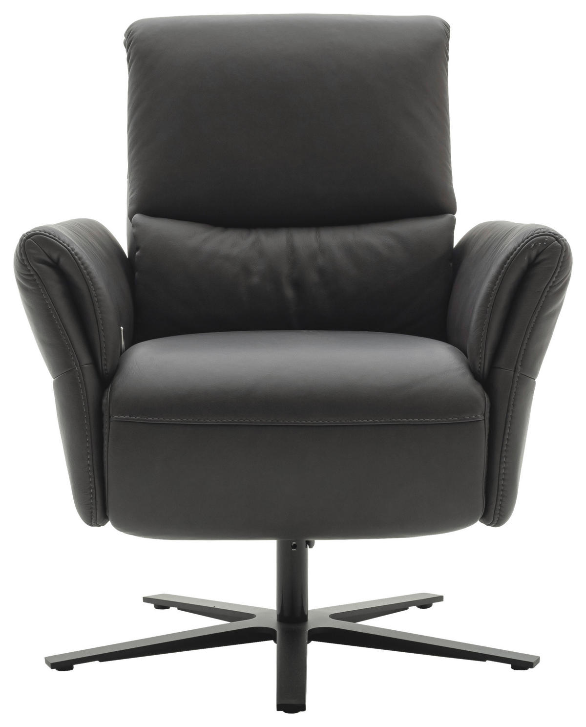 RELAXSESSEL in Leder Anthrazit  - Anthrazit/Schwarz, Design, Leder/Metall (81/92/120/82cm) - Schöner Wohnen