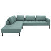 ECKSOFA Flachgewebe Hellblau  - Schwarz/Hellblau, Design, Textil/Metall (270/308cm) - Pure Home Lifestyle