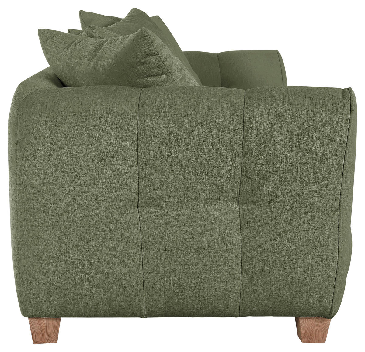 2-SITZER-SOFA Chenille Grün  - Naturfarben/Grün, KONVENTIONELL, Holz/Textil (185/72/95cm) - Milino