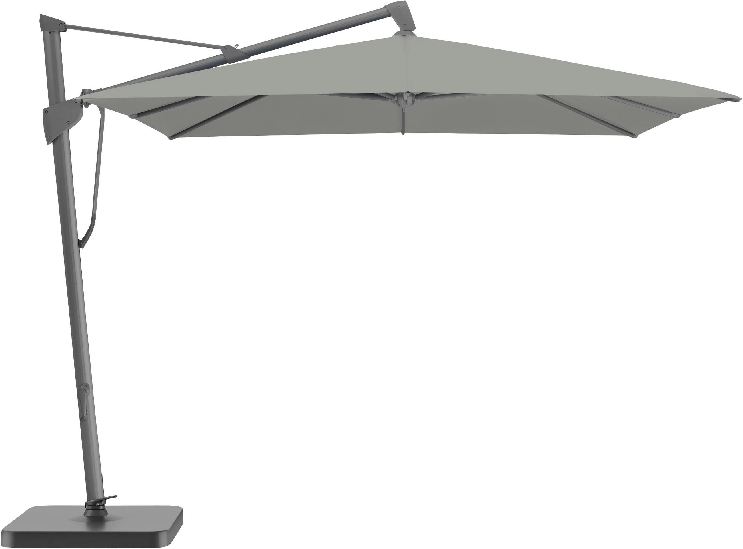 AMPELSCHIRM 400x300 cm Dunkelgrau  - Dunkelgrau/Anthrazit, Basics, Textil/Metall (400/300cm) - Glatz