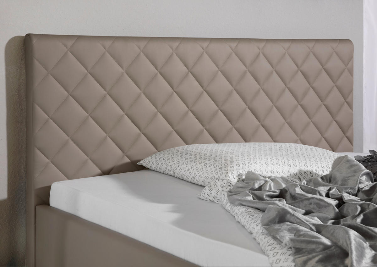 POLSTERBETT 100/200 cm,  in Taupe,  - Taupe/Alufarben, MODERN, Textil/Metall (100/200cm) - Livetastic