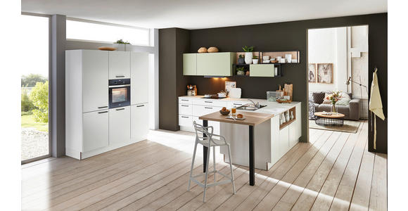 EINBAUKÜCHE - Weiß/Grün, Design, Holzwerkstoff - Dieter Knoll