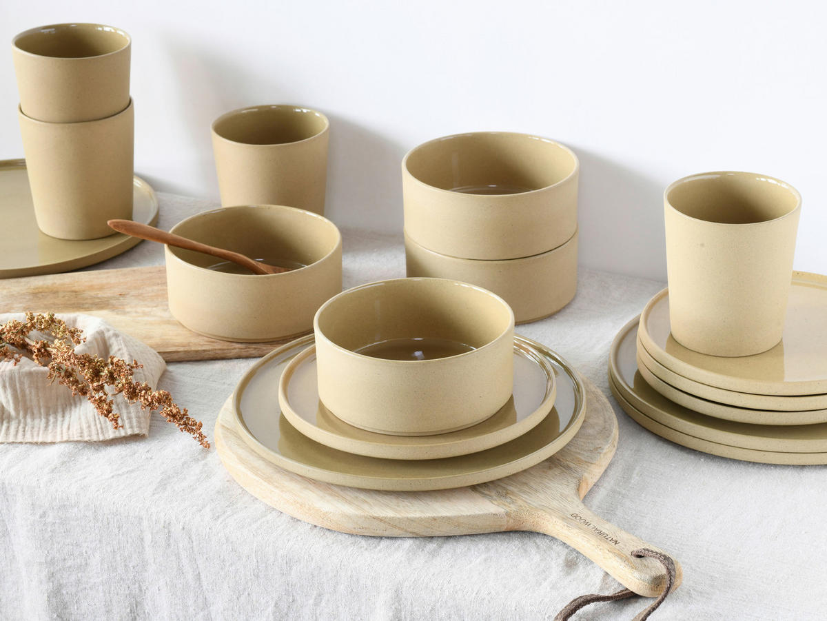 KOMBISERVICE Sandfarben 8-teilig 2 Personen  - Sandfarben, Trend, Keramik - Creatable