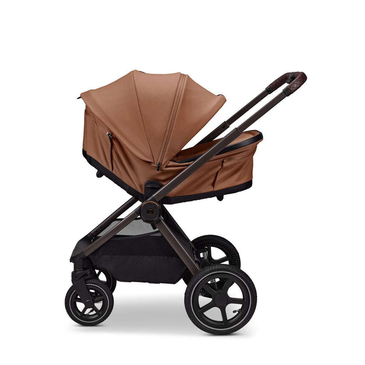 KINDERWAGENSET  GIO FOLD SET AIR  cognac  - Cognac/Braun, Basics, Textil/Metall (120/58/92cm) - Moon Edition