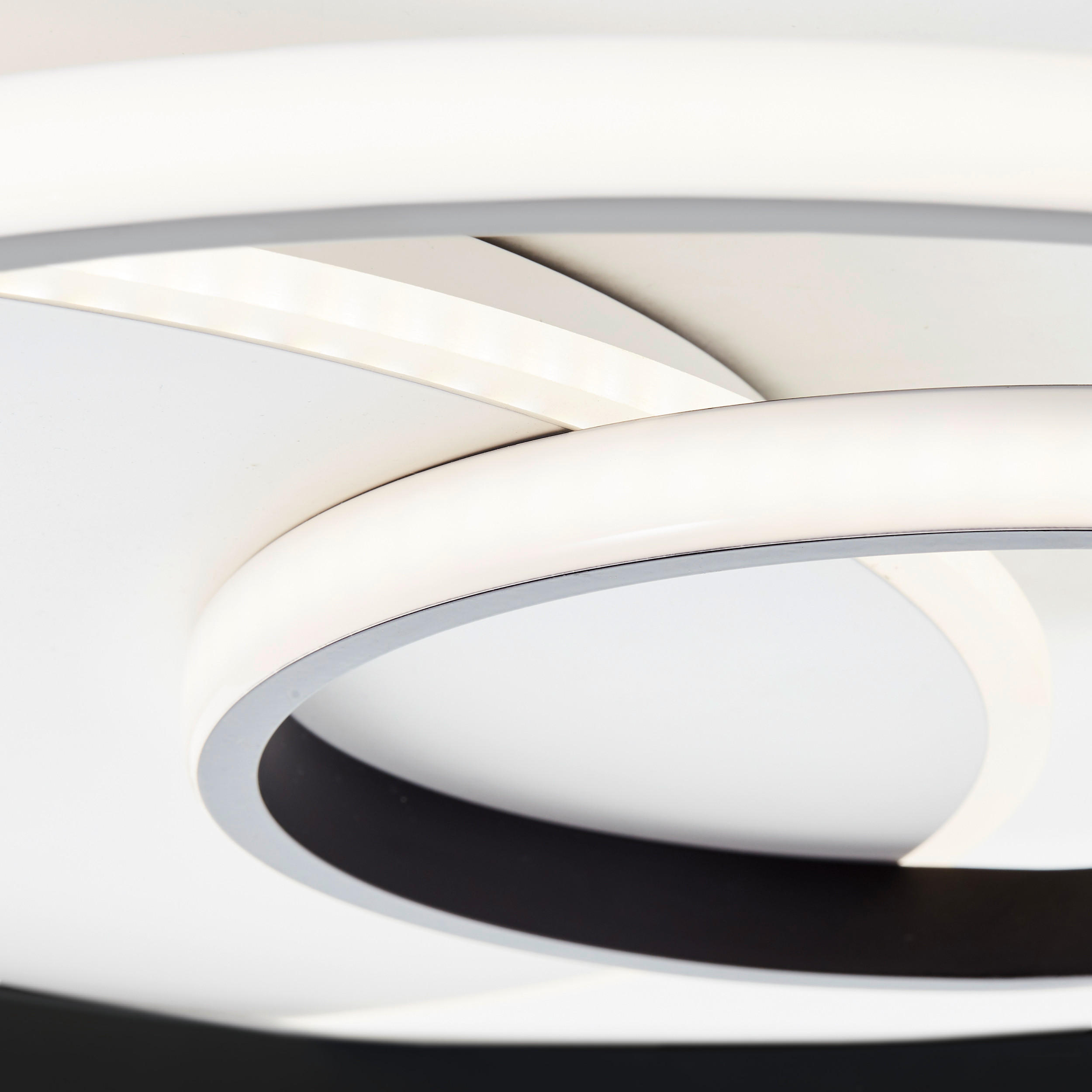 LED-DECKENLEUCHTE  50,8/5,6 cm    - Weiss/Schwarz, Design, Kunststoff/Metall (50,8/5,6cm) - Brilliant